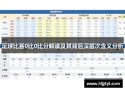 足球比赛0比0比分解读及其背后深层次含义分析